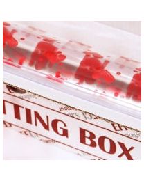 Easy cutting box avec film PP transparent dessin coeurs rouge 60cm x 50m