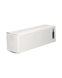 17010029 - Kartonnen flesverpakking voor 1 fles met pulpinterieur - wit - 400x120x120mm