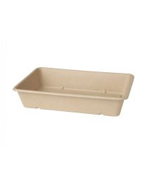 57010027 - Duni ECOECHO container bagasse bruin 230x155x46mm 1200ml