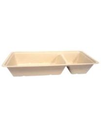 Ravier snack bagasse A23 naturel 96x169x35mm 2 comp