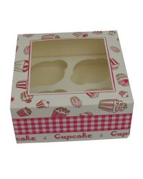 61000001 - Boîtes pour cupcake avec fenêtre pour 4 cupcakes 17x17x8cm - CC17178