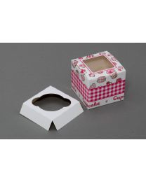 61000005 - Boîtes pour cupcake avec fenêtre pour 1 cupcake 9x9x8cm - CC998