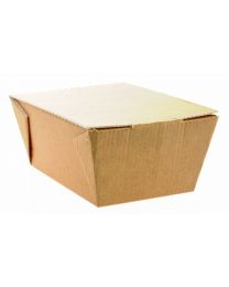 61640068 - Food box carton kraft 125x80x60mm couvercle à charnière sans fenêtre 600ml