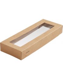 61650025 - Duni ECOECHO VIKING couvercle carton avec fenêtre 225x85x30mm
