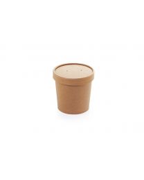 61669023 - Combi Multi-food box karton rond kraft 75x60mm 230ml + kraft deksel C&C BY NATURE