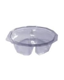 Ravier en rPET avec couvercle à charnière avec 2 compartiments  MULTIPACK M2C750 - transparent - 174x146x59mm 750ml