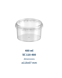 Combi pot en PP inviolable + couvercle SIRCLECUP - transparent - ø118x67mm 460ml REUSE