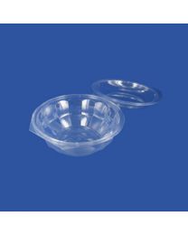 66000002 - Saladeverp PET rond 190x93mm scharnierdeksel 1000ml - SHI901000