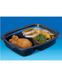 67010051 - PP bak HMR 2 compartimenten MARMIPACK COOK350N - zwart - 254x187x48mm 900ml