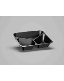 70010018 - Barquette menu CPET 2119 noire 227x177x45mm 1000ml 3 comp