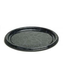 73000069 - Presenteerschotel PET rond zwart marmer 340mm - S814