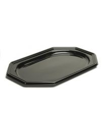 73000089 - PET octagonaal presenteerschotel - zwart - 270x190mm