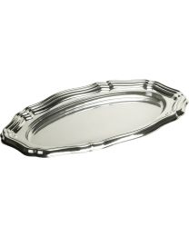 Plat de présentation ovale en PP - argent - ø585x305mm