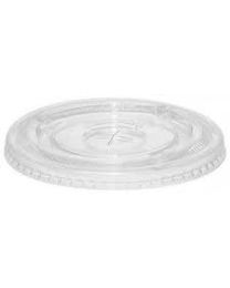 RPET plat deksel open/strawslot - transparant - diameter 94,8x11mm