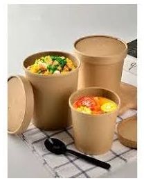 Food bowl carton brun kraft rond