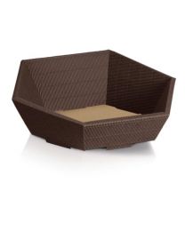 PANIER CADEAU HEXAGONAL BRUN