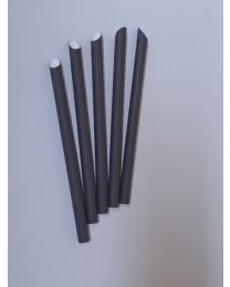 Pailles droites en papier pour bubble tea emballées individuellement - noir - 200x12mm