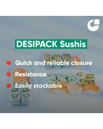 Desipack Sushi lid transparant 140x60 mm