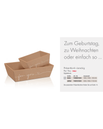 Kartonnen geschenkmand vierhoekig - For You - Medium 336x196x110m