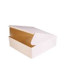 Boîte pâtissière en carton neutre - blanc - 150x150x50mm