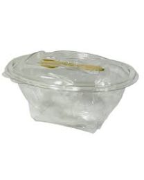 Emballage salade SEKIPACK 190x140x76mm couvercle à charnière déchirable 500ml +f