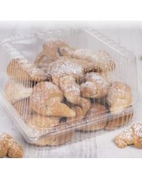 62010257 - RPET patisseriedoos met scharnierdeksel ventilerend - transparant - 220x220x100mm