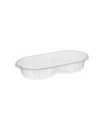 RPET ovale sealschaal ELITE - transparant - ø219x126x35mm 2cav hamburger